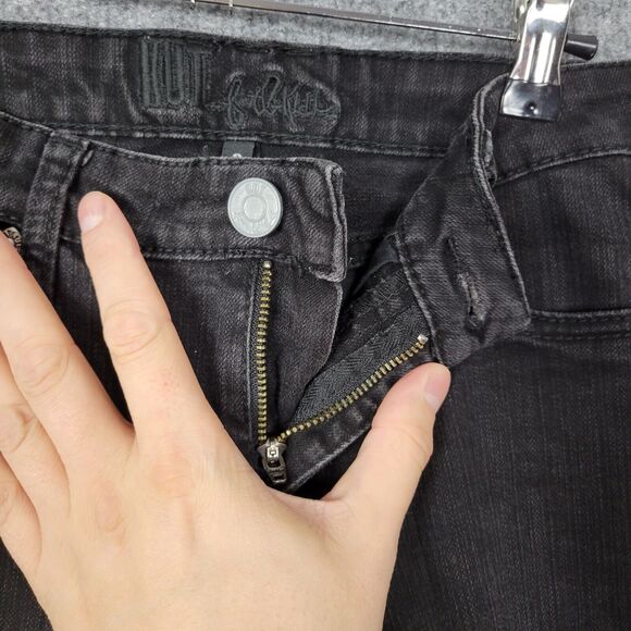 KUT FROM THE KLOTH KP011MB2 Black Mid Rise Bootcut Stretch Denim Jeans SIZE 2 - Picture 5 of 14